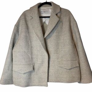 Raey - Designer Chic Women's Gray Herringbone Coat - Elegant Office Wear Size 10